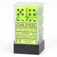 Chessex 12ct 16mm D6 - BR GR/BK